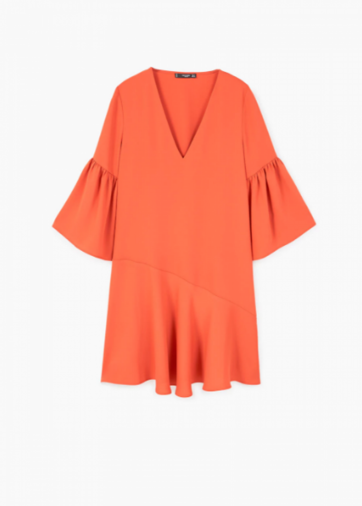 Ярко-оранжевое платье