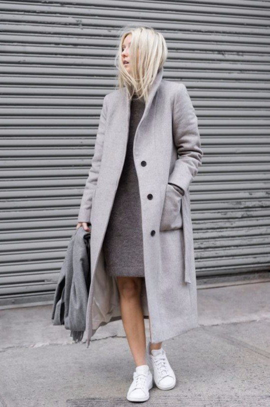 Серое пальто: 8 модных идей на любой вкус