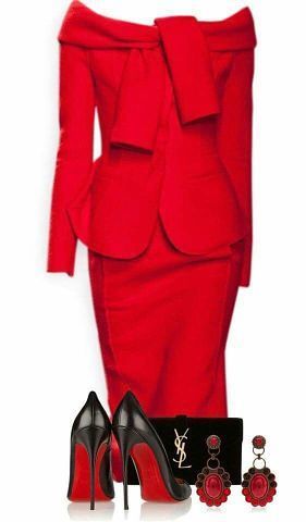 Акцентный красный: 7 ярких нарядов для офиса и вечеринки