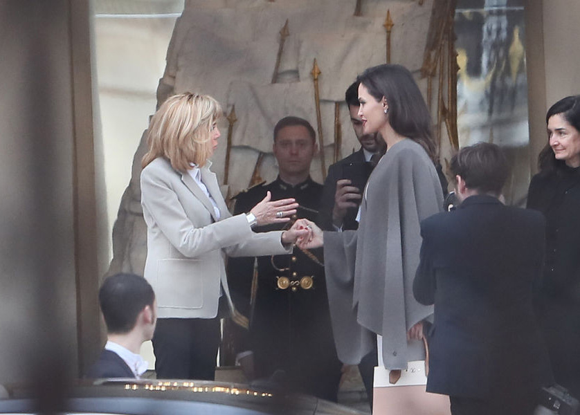 Самая стильная встреча этого года: Анжелина Джоли и Бридит Макрон в Париже