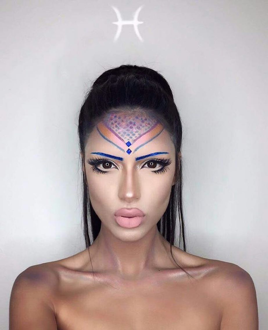 Иранская художница создает «горячие» знаки Зодиака на своем лице. Красотка!