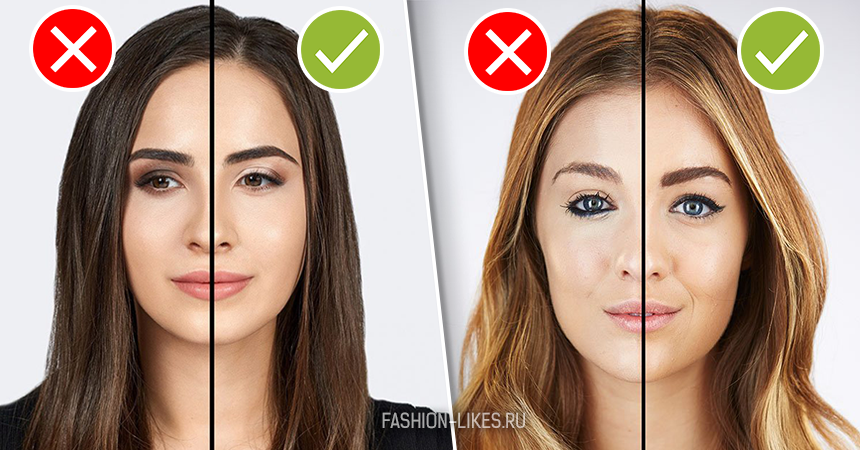 Правильные брови для круглого лица фото до и после