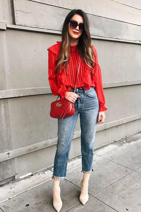Как носить красную блузку, чтобы все завидовали: 10 сногсшибательных образов